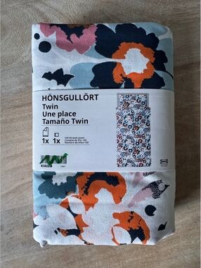 IKEA HÖNSGULLÖRT Twin Sheet Set with Floral Pattern